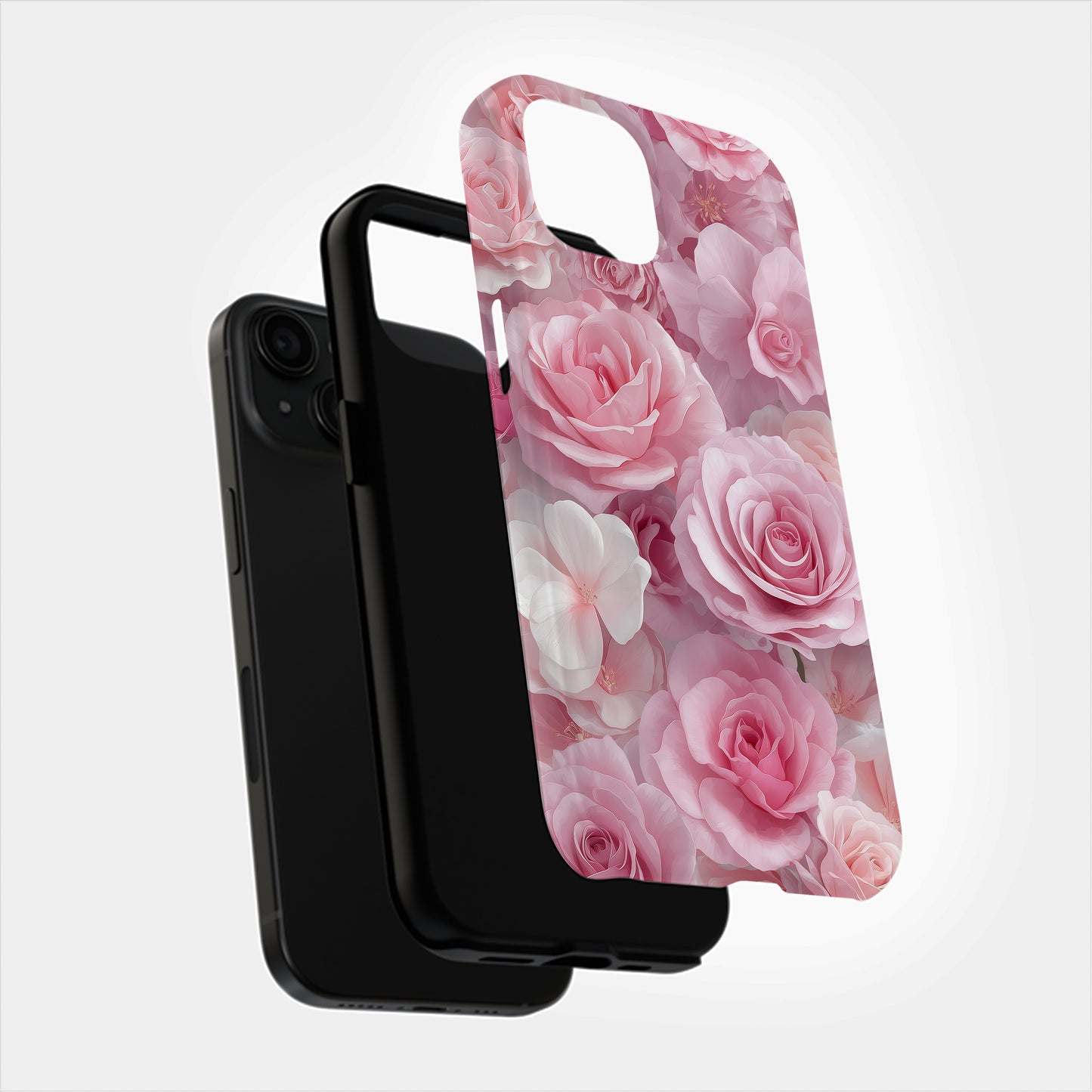 Blush Bloom Luxe Case – Soft Pink Rose Cascade in Ice Cream Tones