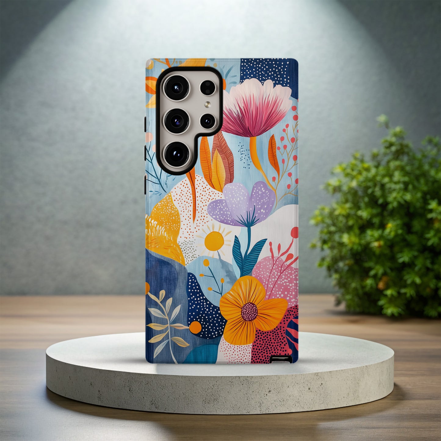 Boho Bloom Collage Case – Whimsical Hand-Painted Floral Folk Art
