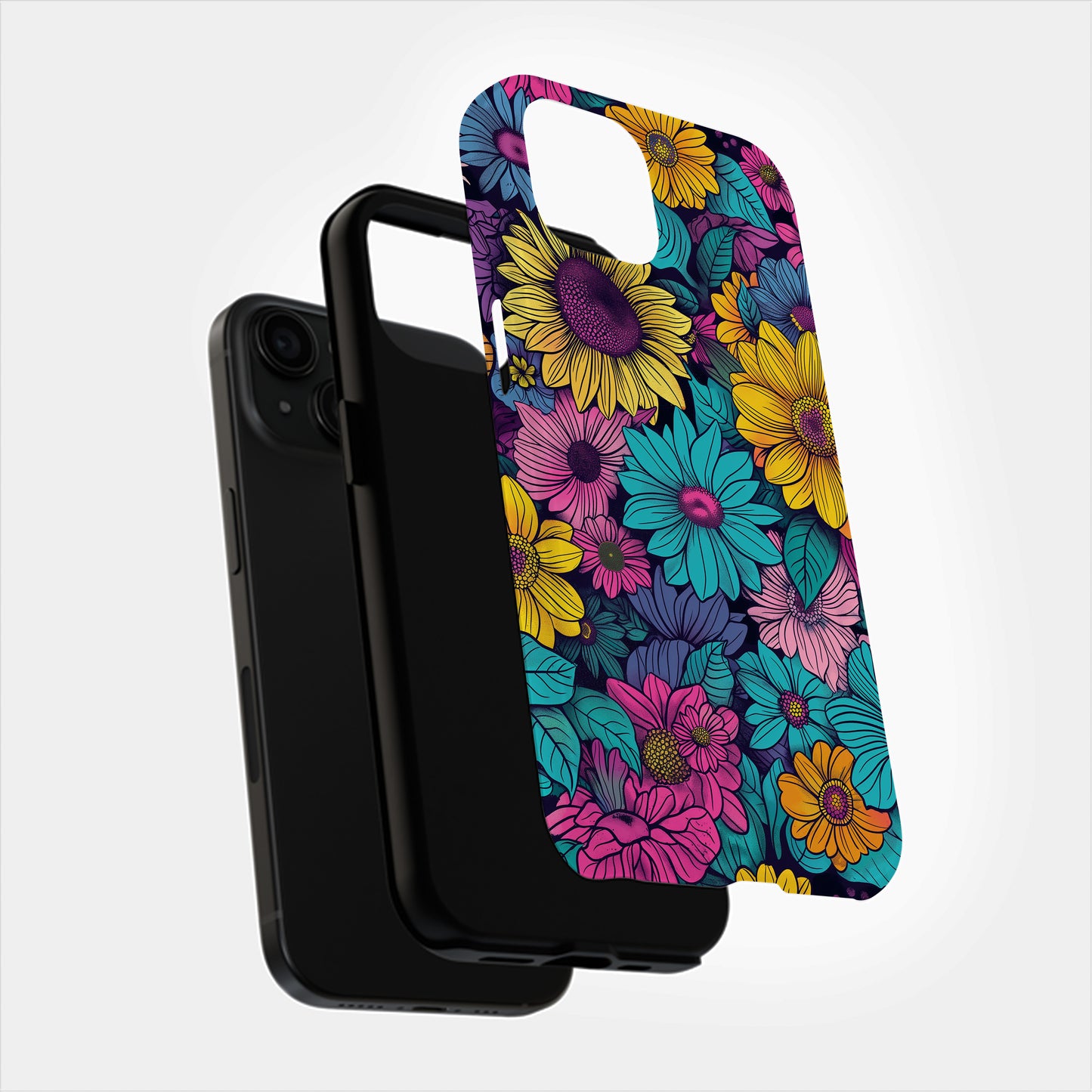 Groovy Bloom Burst Case – Retro Floral Explosion in Bold Color
