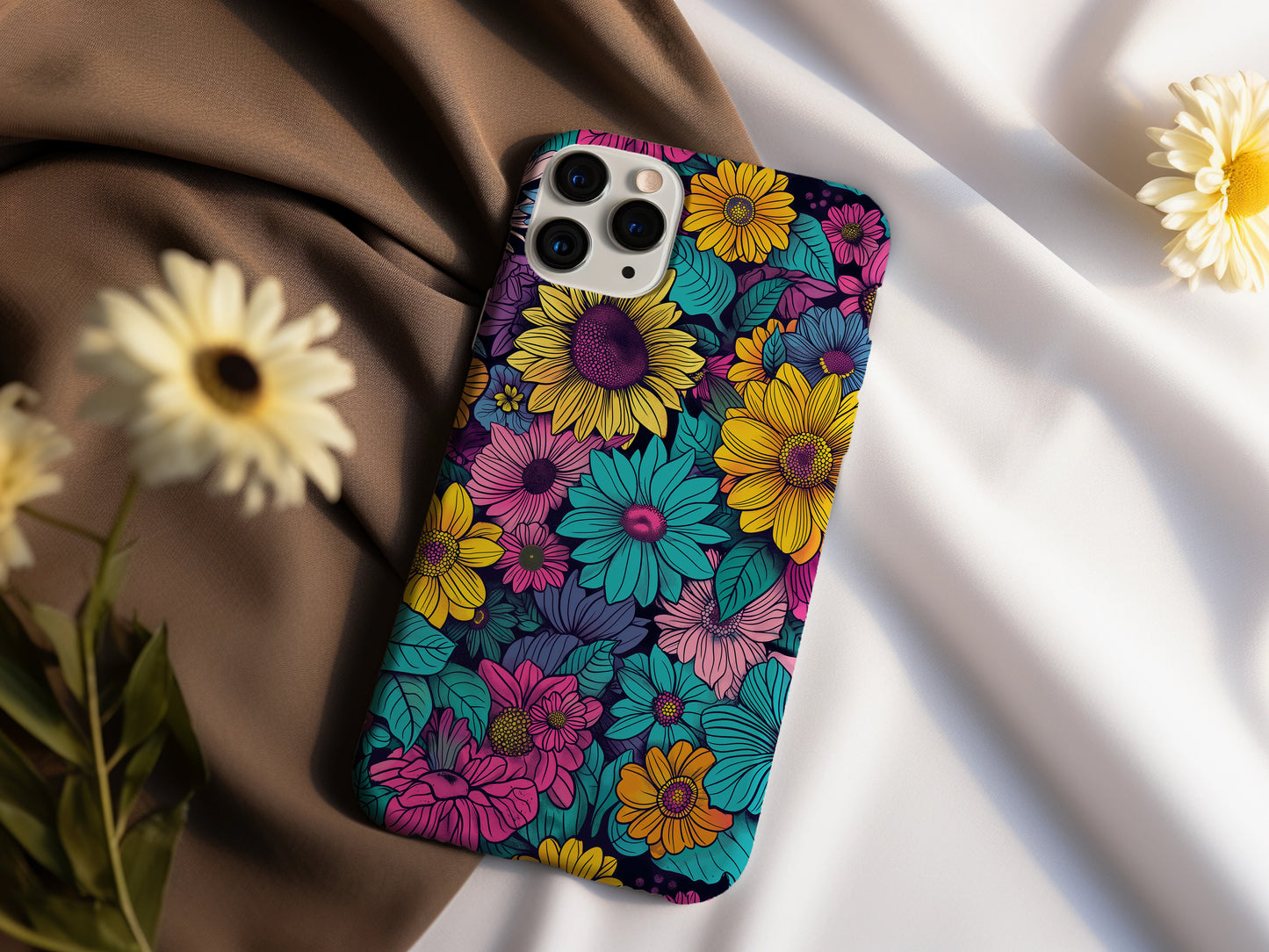 Groovy Bloom Burst Case – Retro Floral Explosion in Bold Color