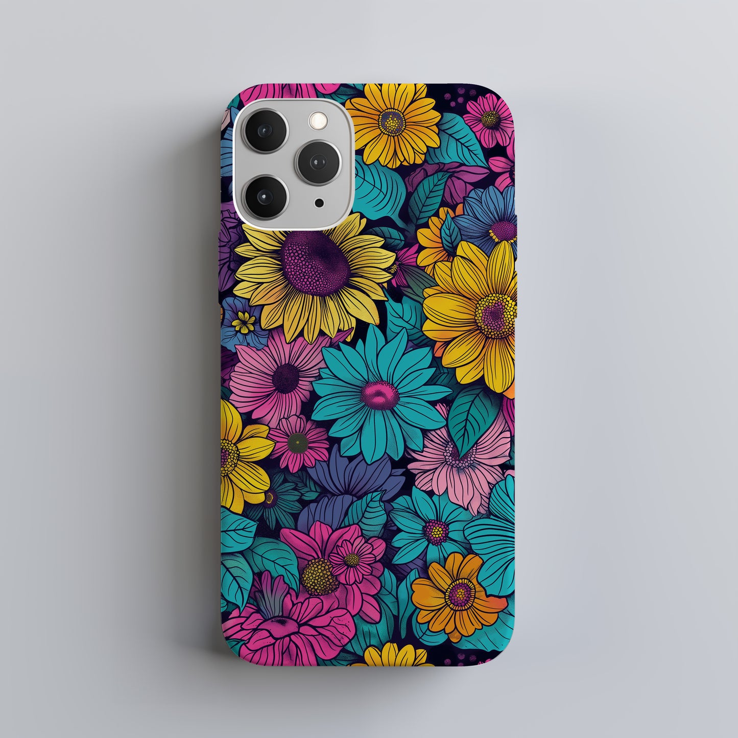 Groovy Bloom Burst Case – Retro Floral Explosion in Bold Color