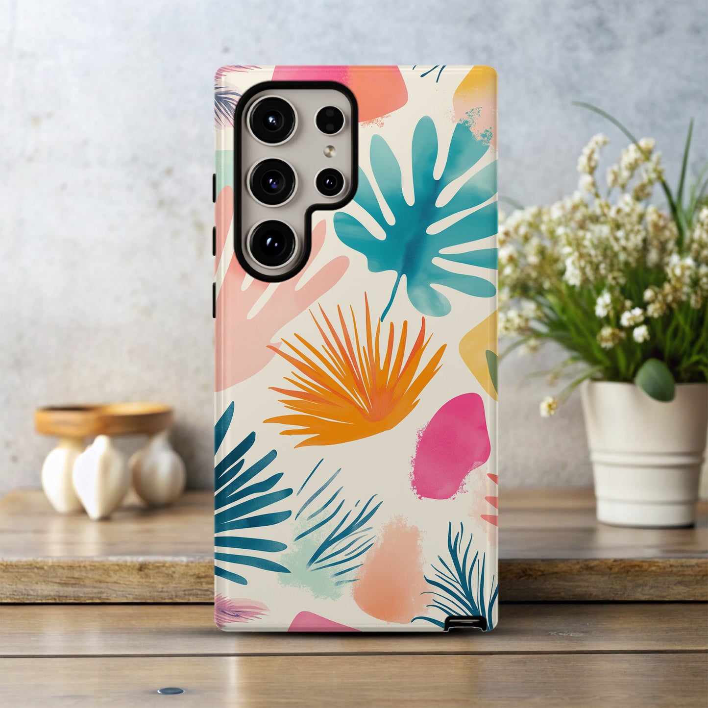 Palm Splash Tropic Case – Abstract Pastel Jungle Vibes in Bold Color