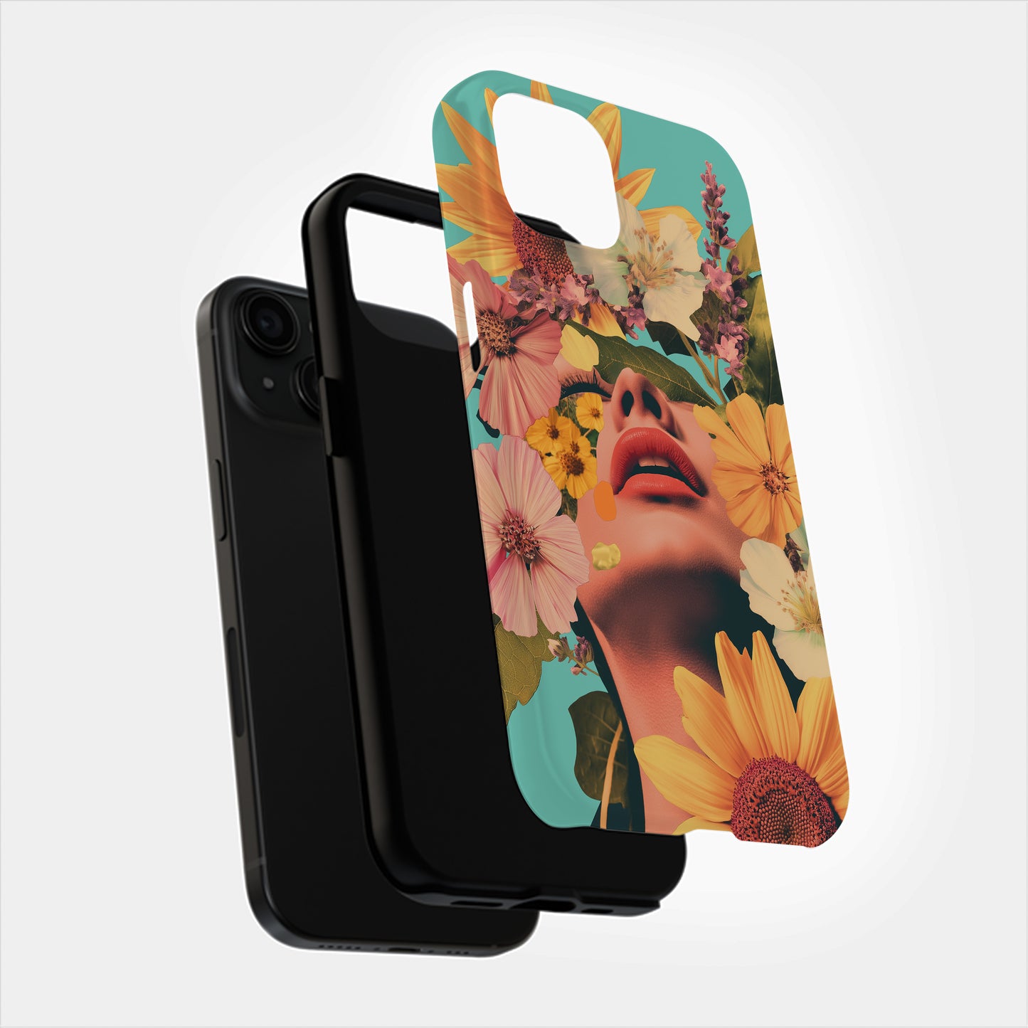 Wild Bloom Muse Case – Retro 70s Floral Collage Meets Fashion Pop Art