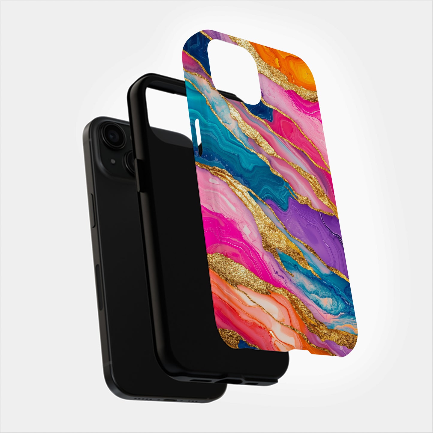 Golden Glam Marble Case – Vivid Swirl with Luxe Metallic Accents