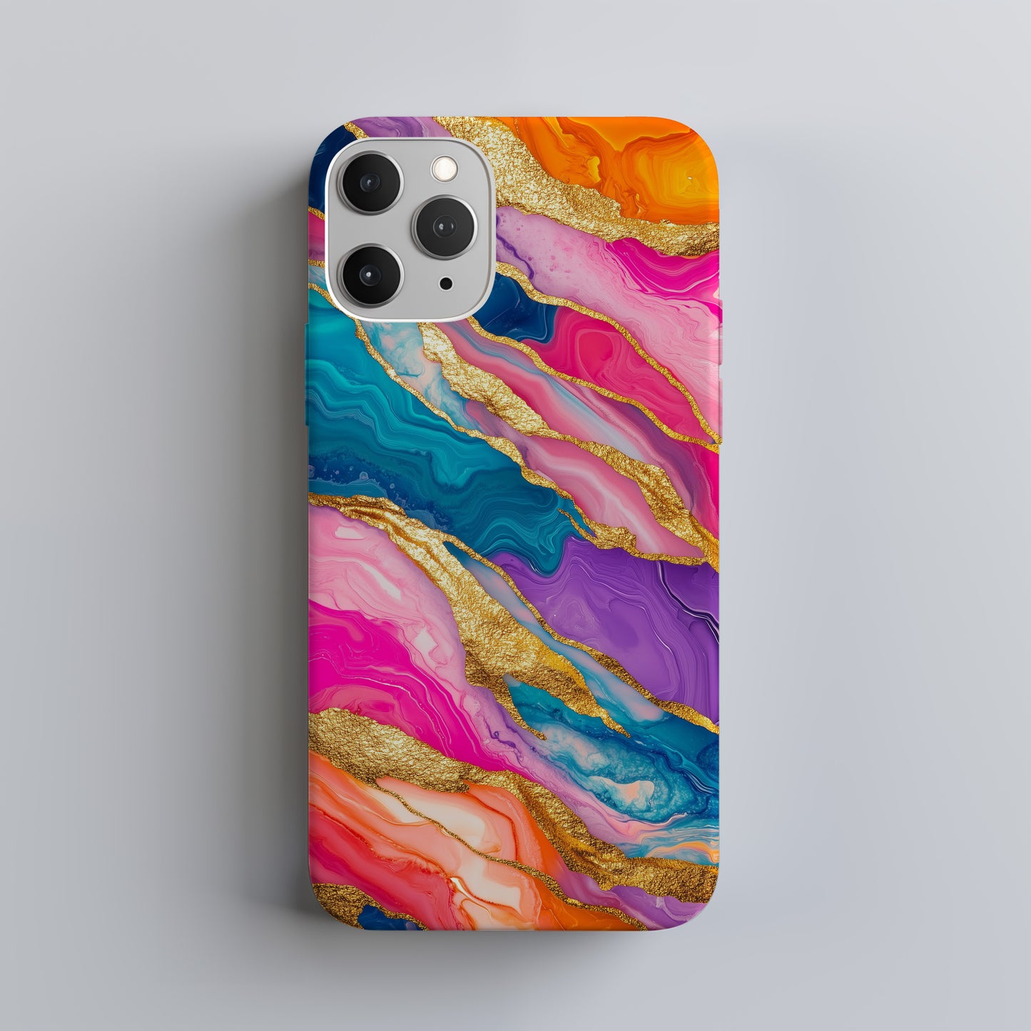 Golden Glam Marble Case – Vivid Swirl with Luxe Metallic Accents