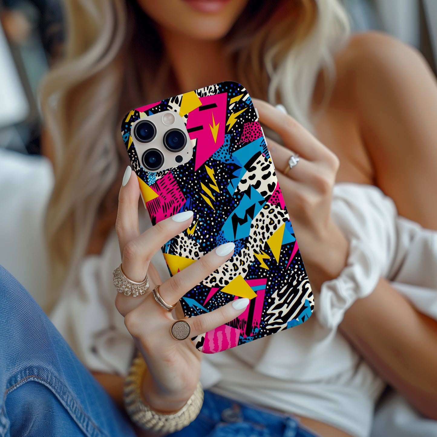Retro Rewind Case – Neon Memphis 80s Pop Art Explosion