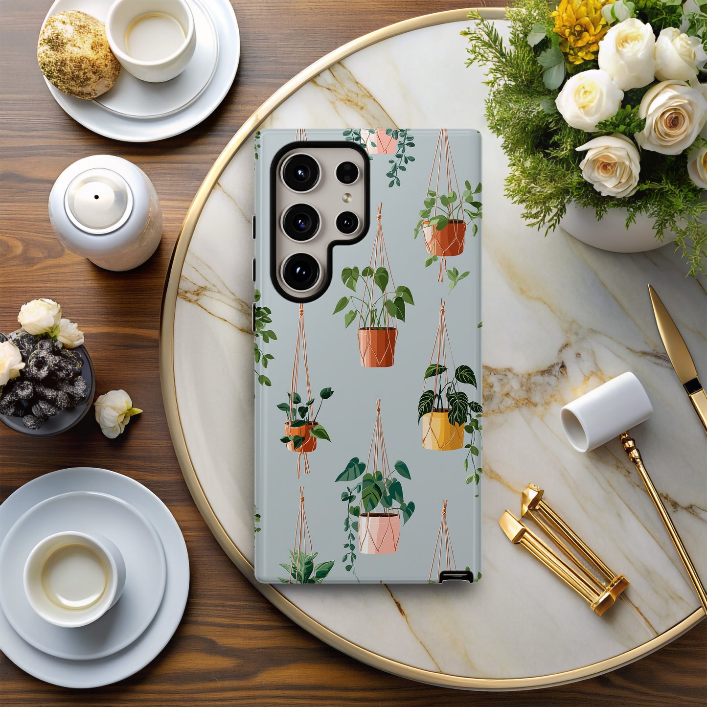 Hanging Garden Case – Boho Plant Lover Aesthetic in Soft Earth Tones