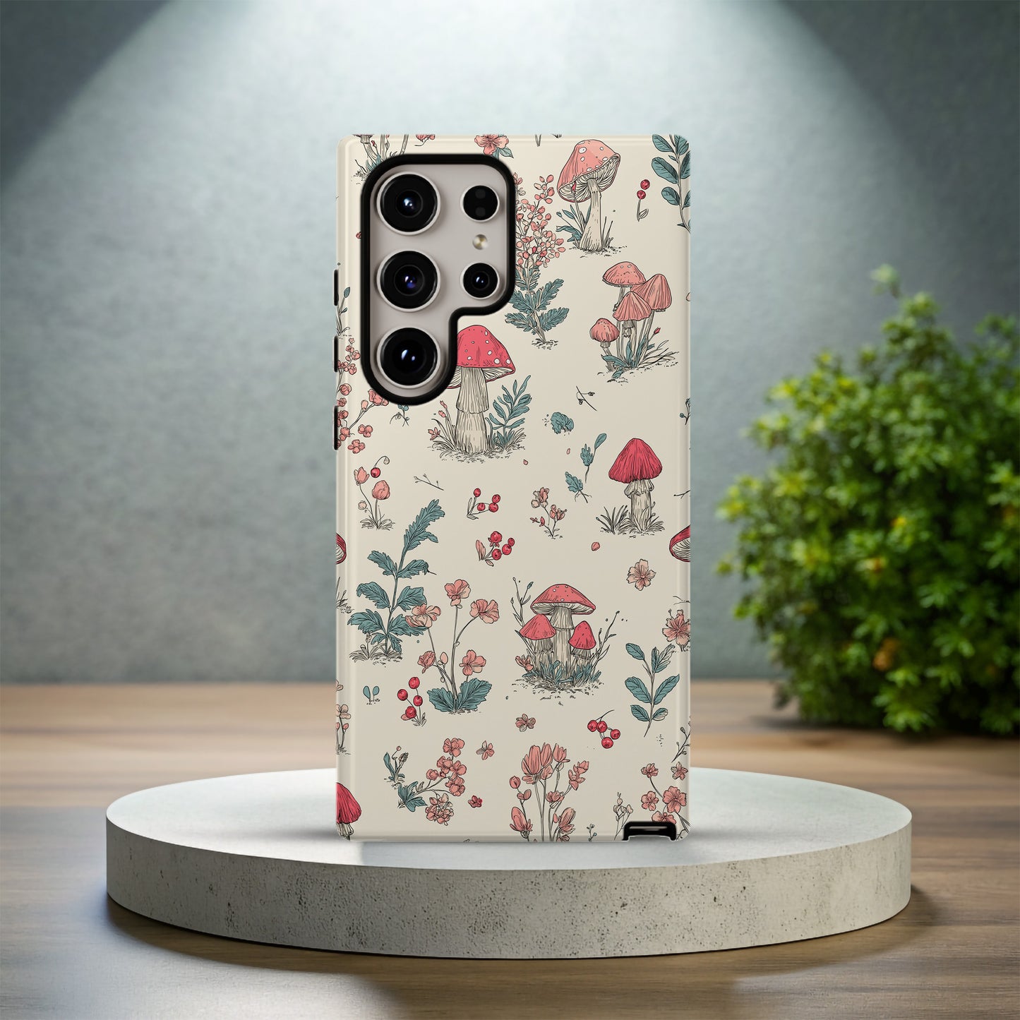 Whimsy Forest Case – Hand-Drawn Mushrooms & Wildflower Wonderland