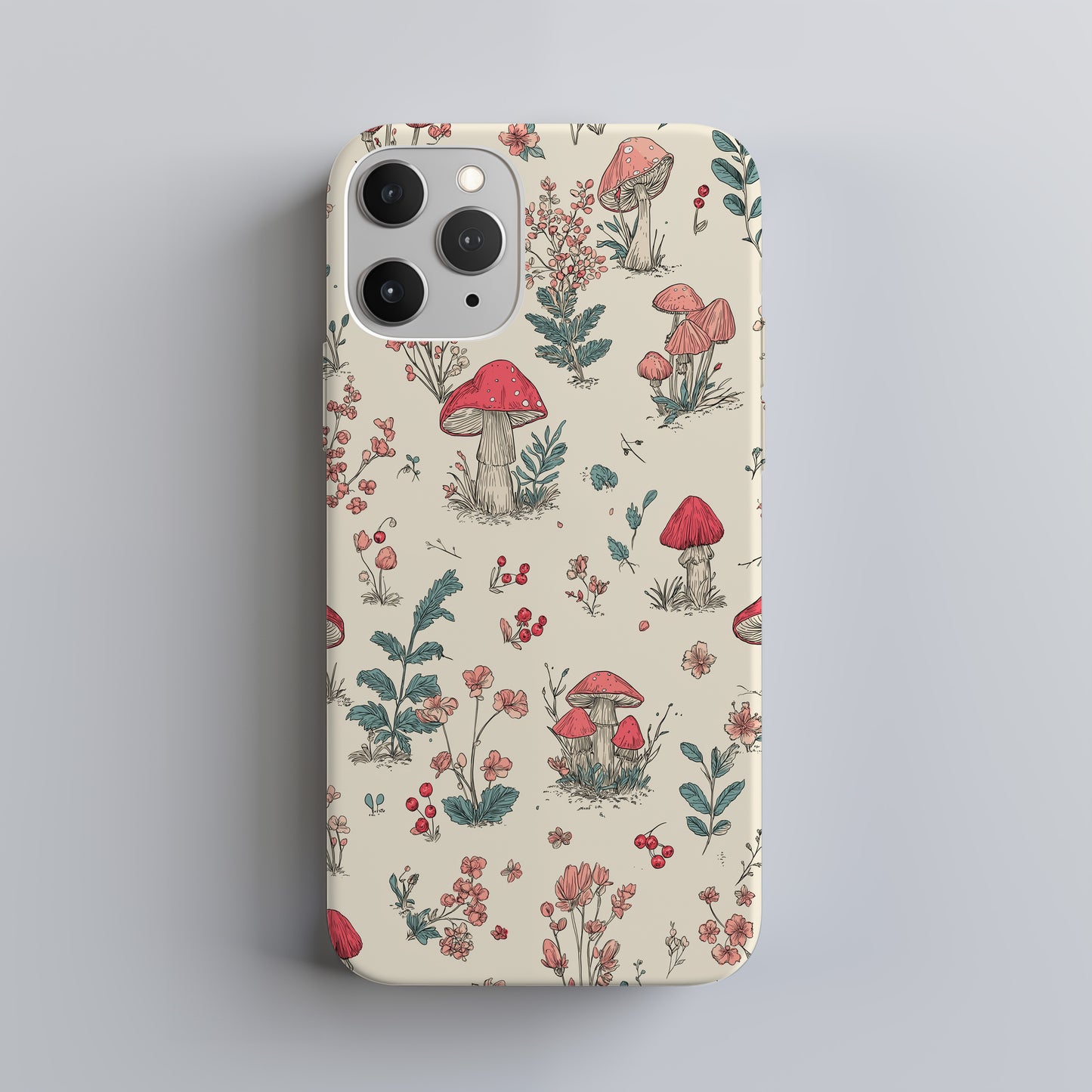 Whimsy Forest Case – Hand-Drawn Mushrooms & Wildflower Wonderland