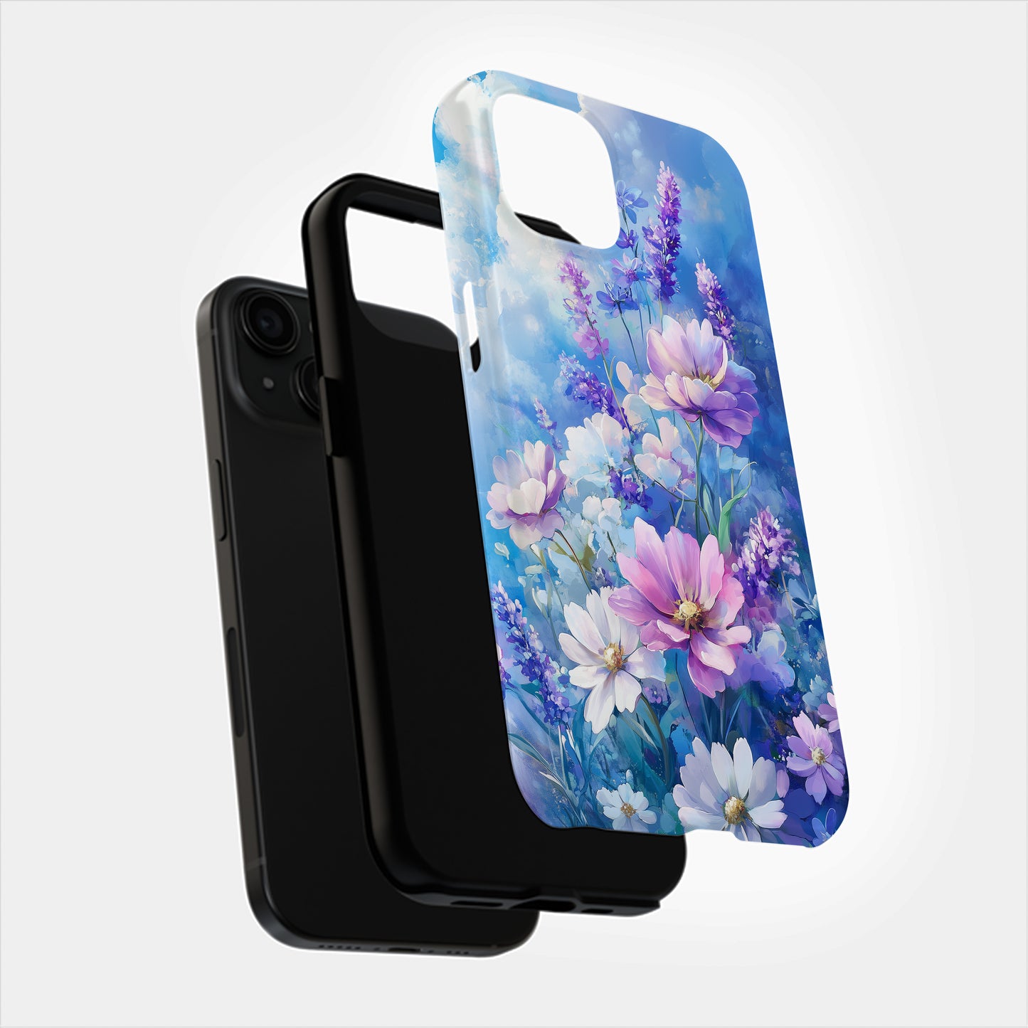Celestial Bloom Case – Dreamy Sky Garden in Pastel Violet & Cloud Blue
