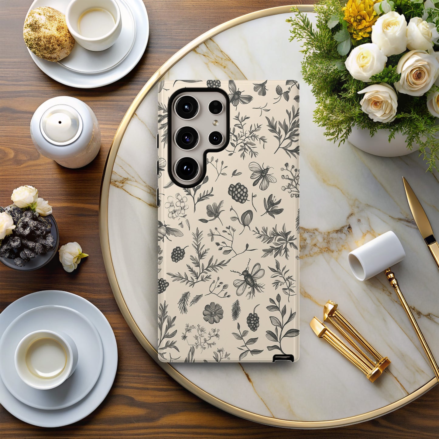 Woodland Whimsy Phone Case – Hand-Sketched Vintage Forest Creatures