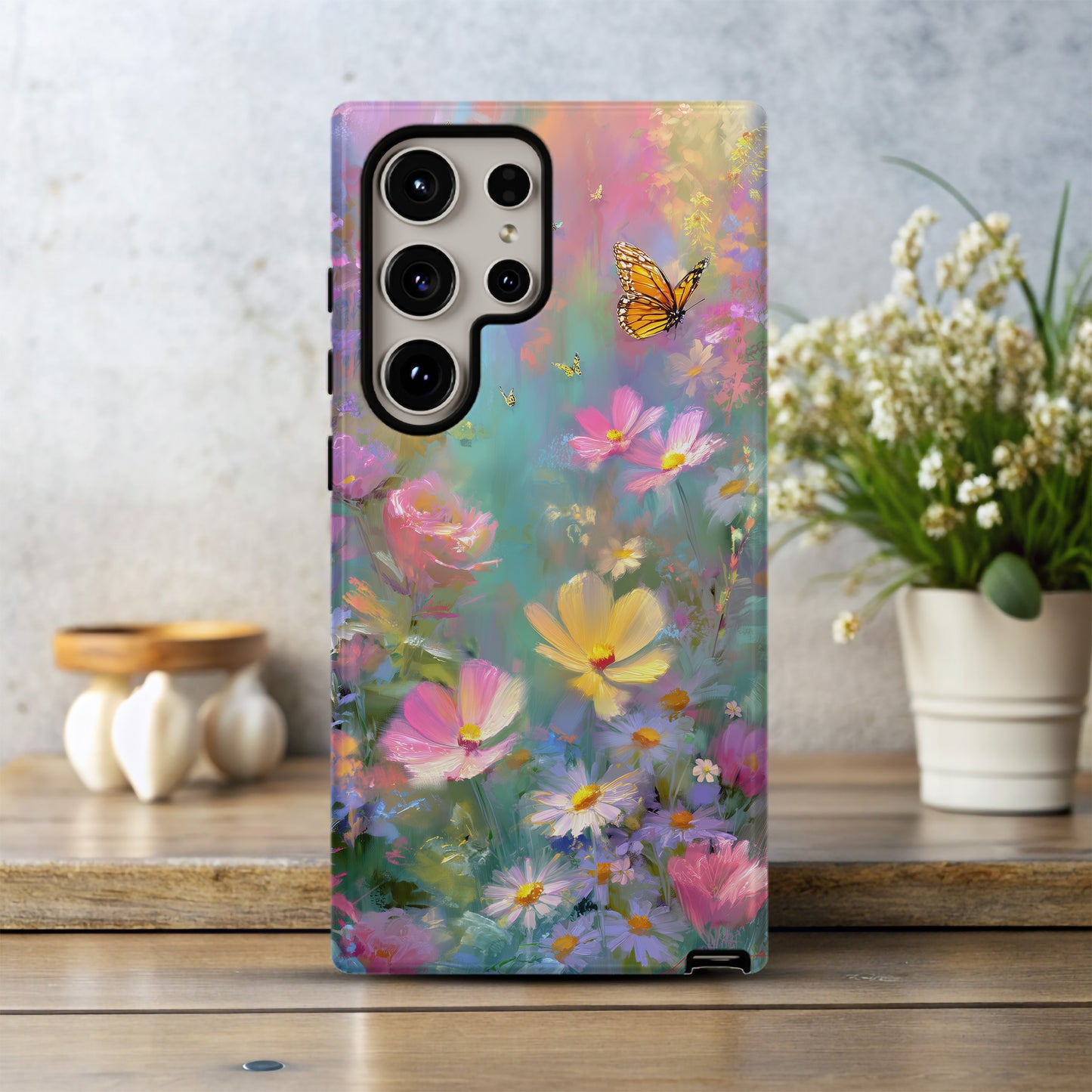 Butterfly Meadow Dream Phone Case – Whimsical Pastel Garden Art
