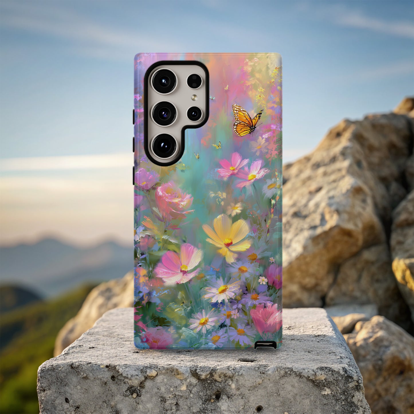 Butterfly Meadow Dream Phone Case – Whimsical Pastel Garden Art