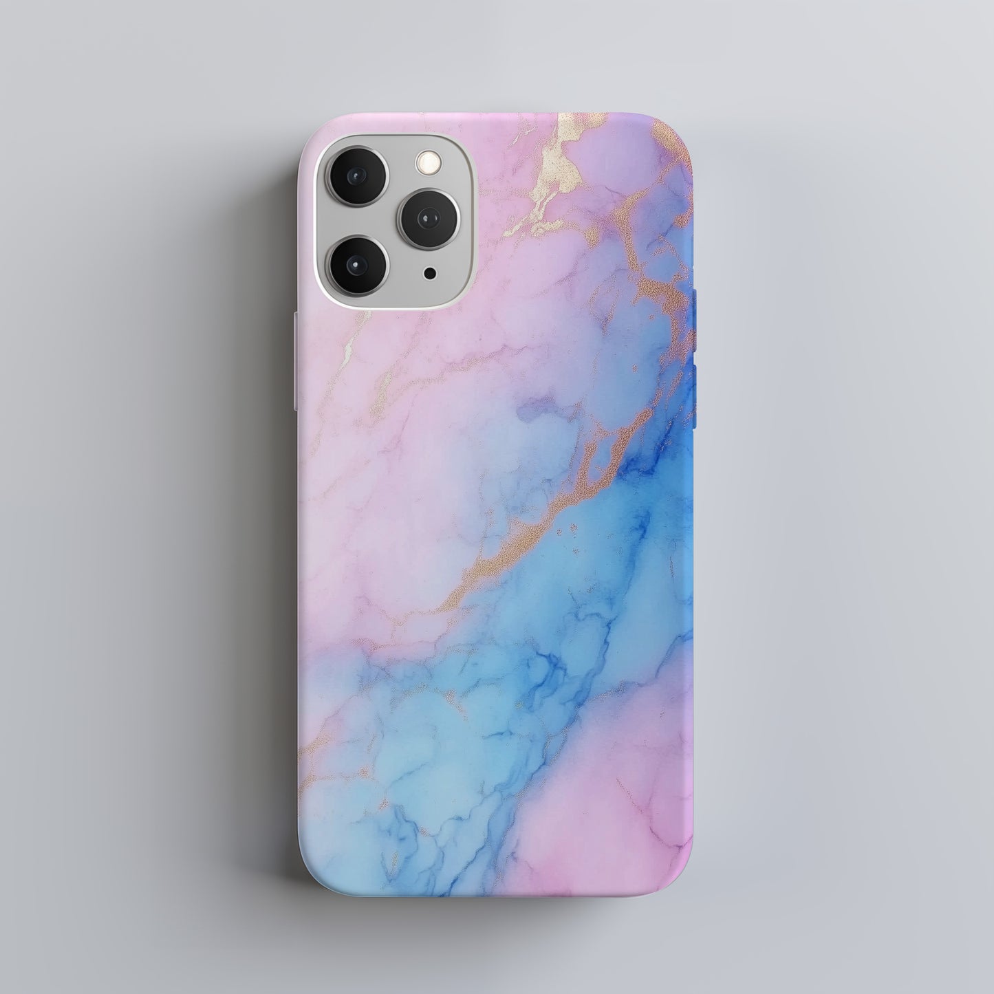 Cotton Candy Marble Phone Case – Pastel Pink, Blue & Gold Veins