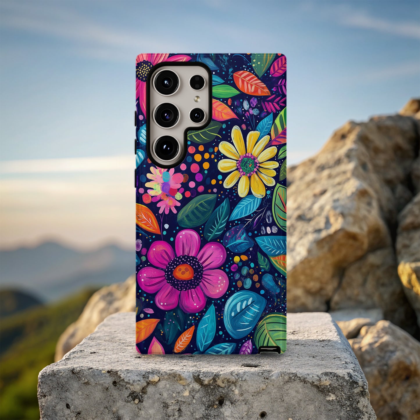 Boho Bloom Pop Phone Case – Hand-Painted Joy in Full Color
