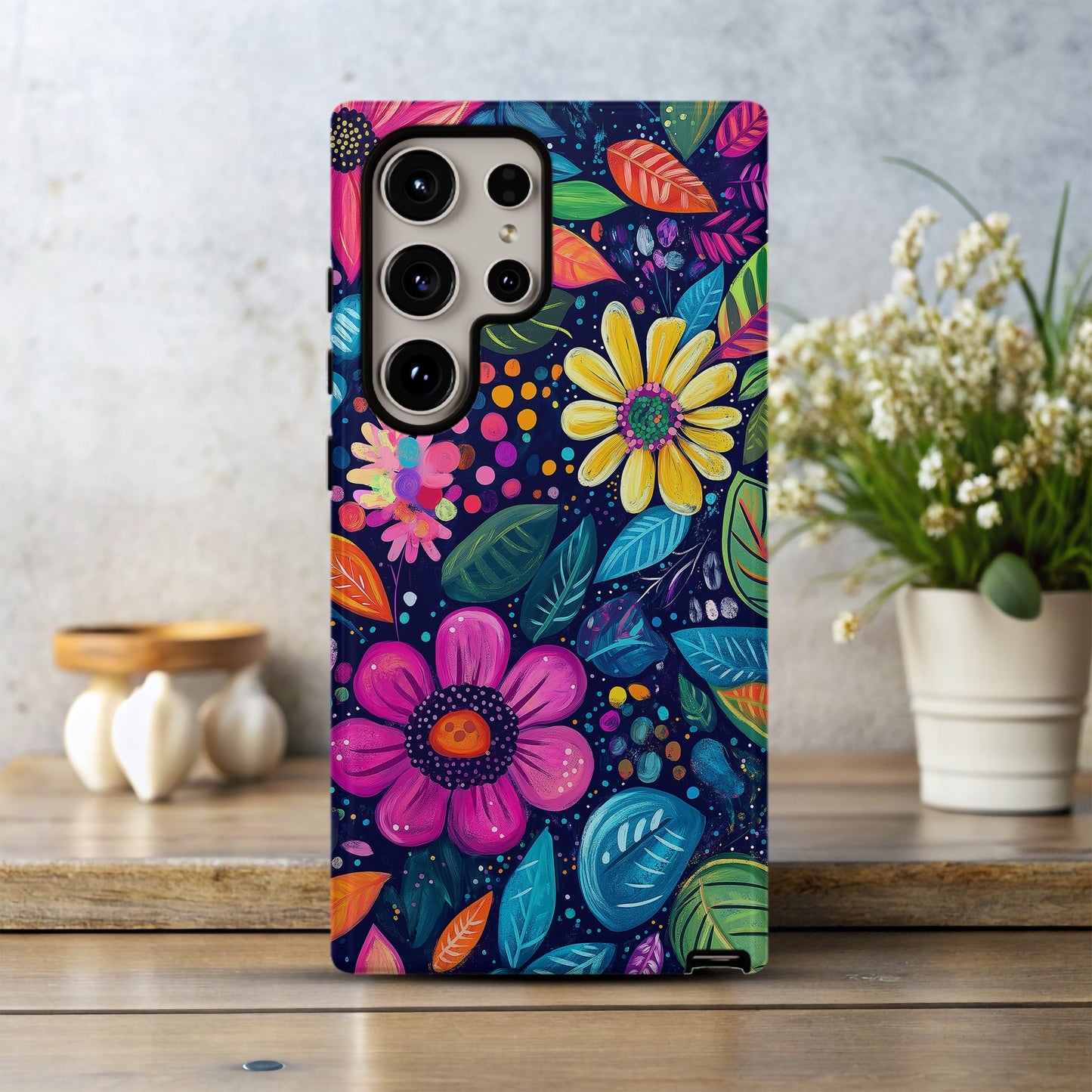 Boho Bloom Pop Phone Case – Hand-Painted Joy in Full Color