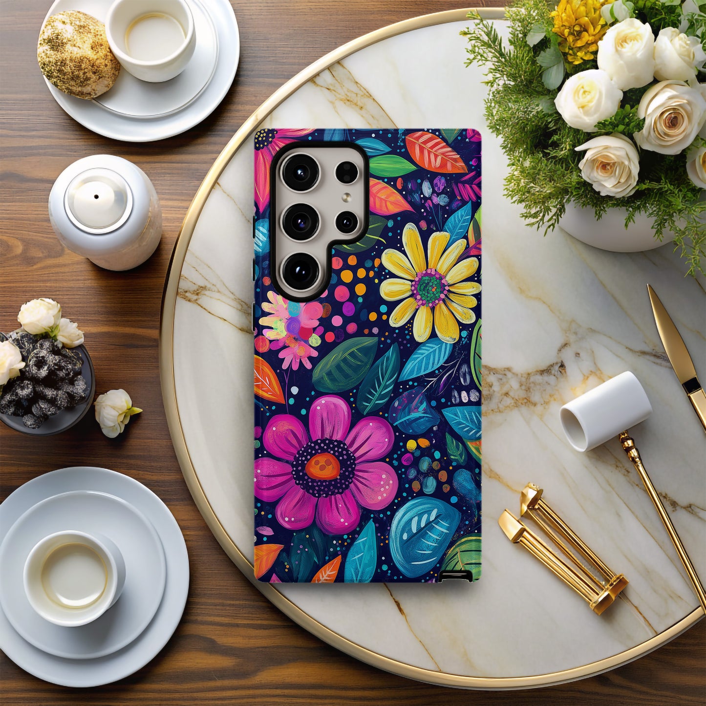 Boho Bloom Pop Phone Case – Hand-Painted Joy in Full Color