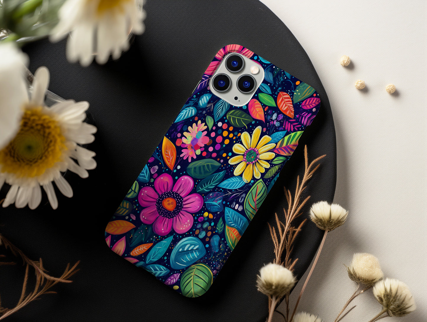 Boho Bloom Pop Phone Case – Hand-Painted Joy in Full Color
