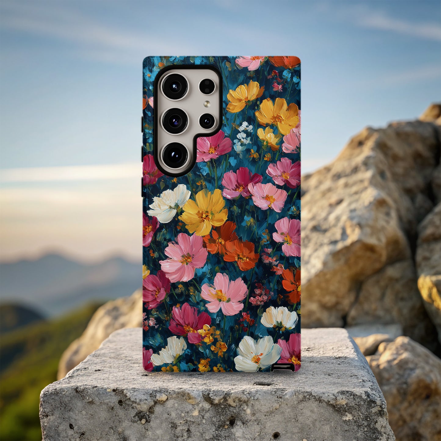 Midnight Garden Bloom Phone Case – Painterly Floral Elegance