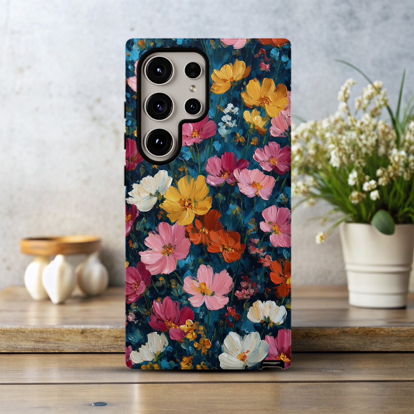 Midnight Garden Bloom Phone Case – Painterly Floral Elegance