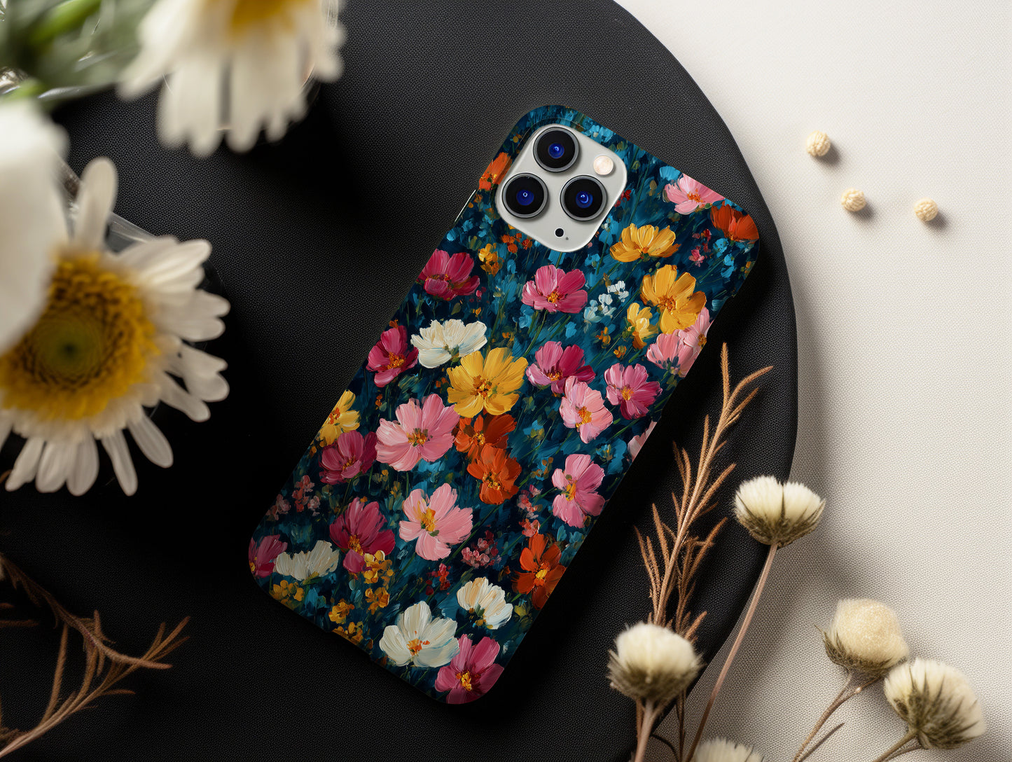 Midnight Garden Bloom Phone Case – Painterly Floral Elegance