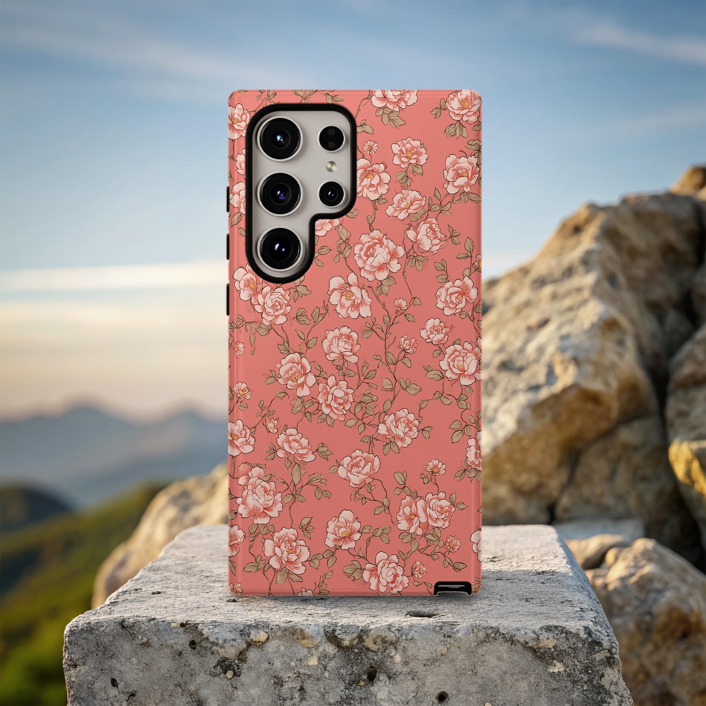 Blushing Rose Garden Phone Case – Vintage Botanical Charm