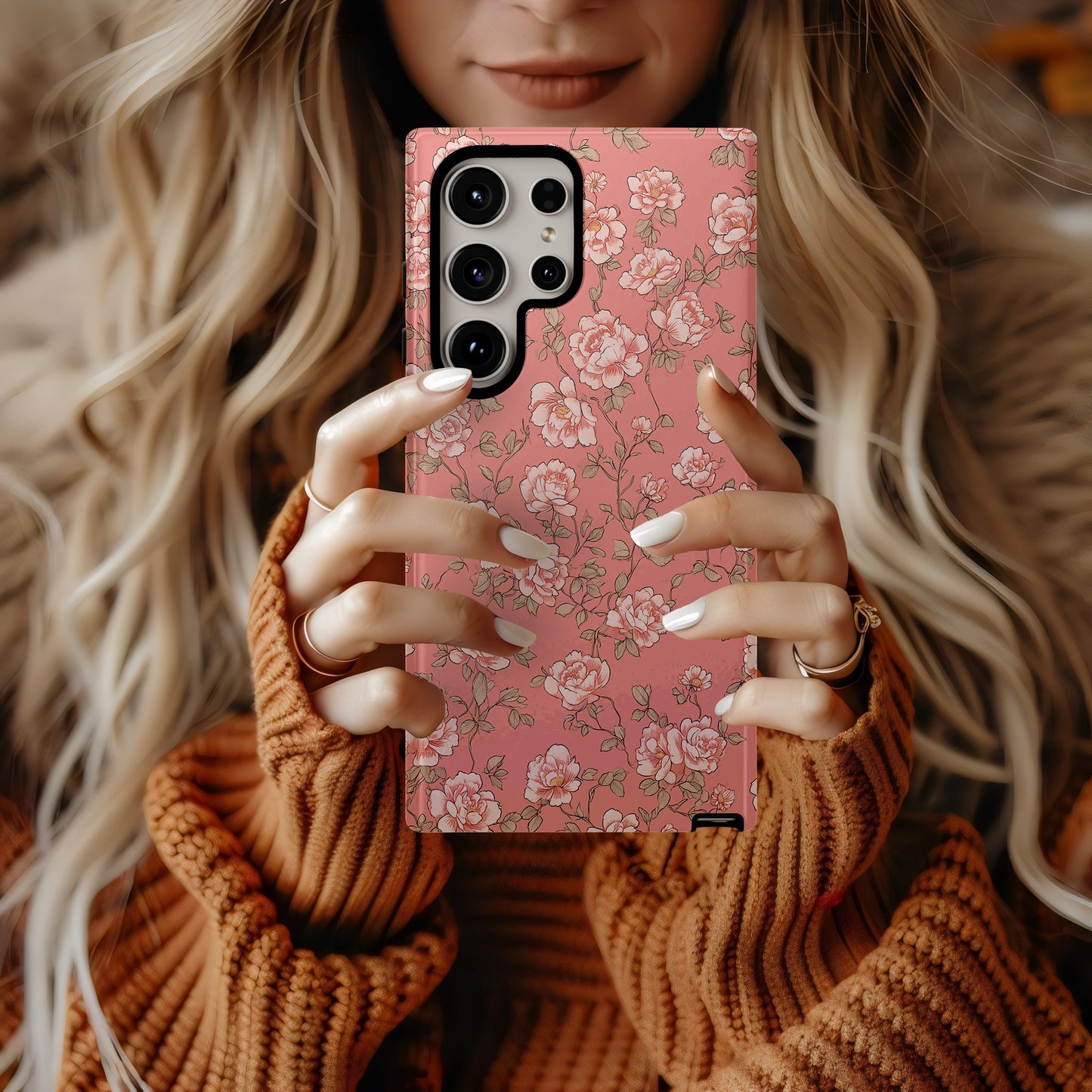 Blushing Rose Garden Phone Case – Vintage Botanical Charm