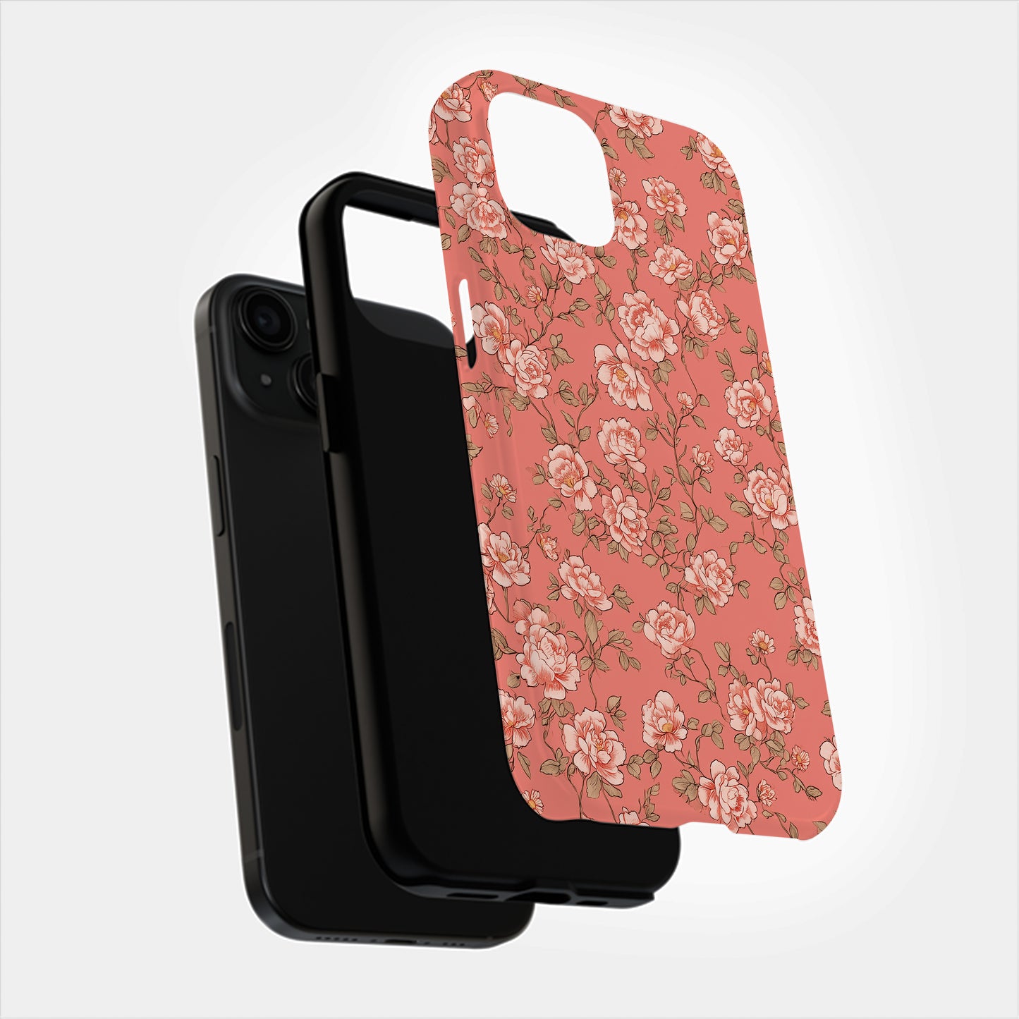 Blushing Rose Garden Phone Case – Vintage Botanical Charm