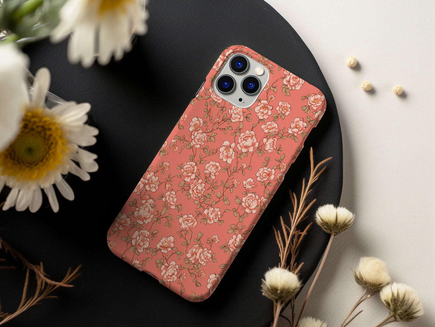 Blushing Rose Garden Phone Case – Vintage Botanical Charm