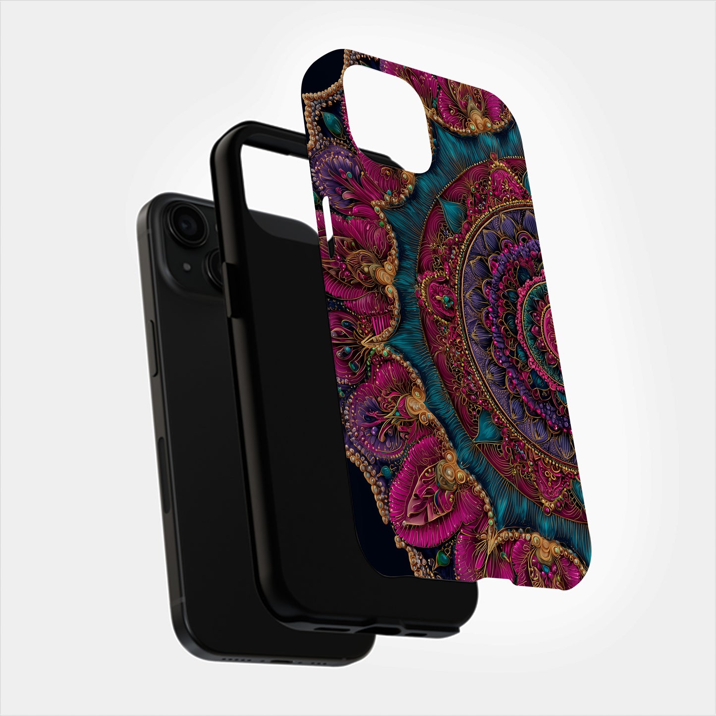 Royal Mandala Bloom Phone Case – Jewel-Toned Opulence