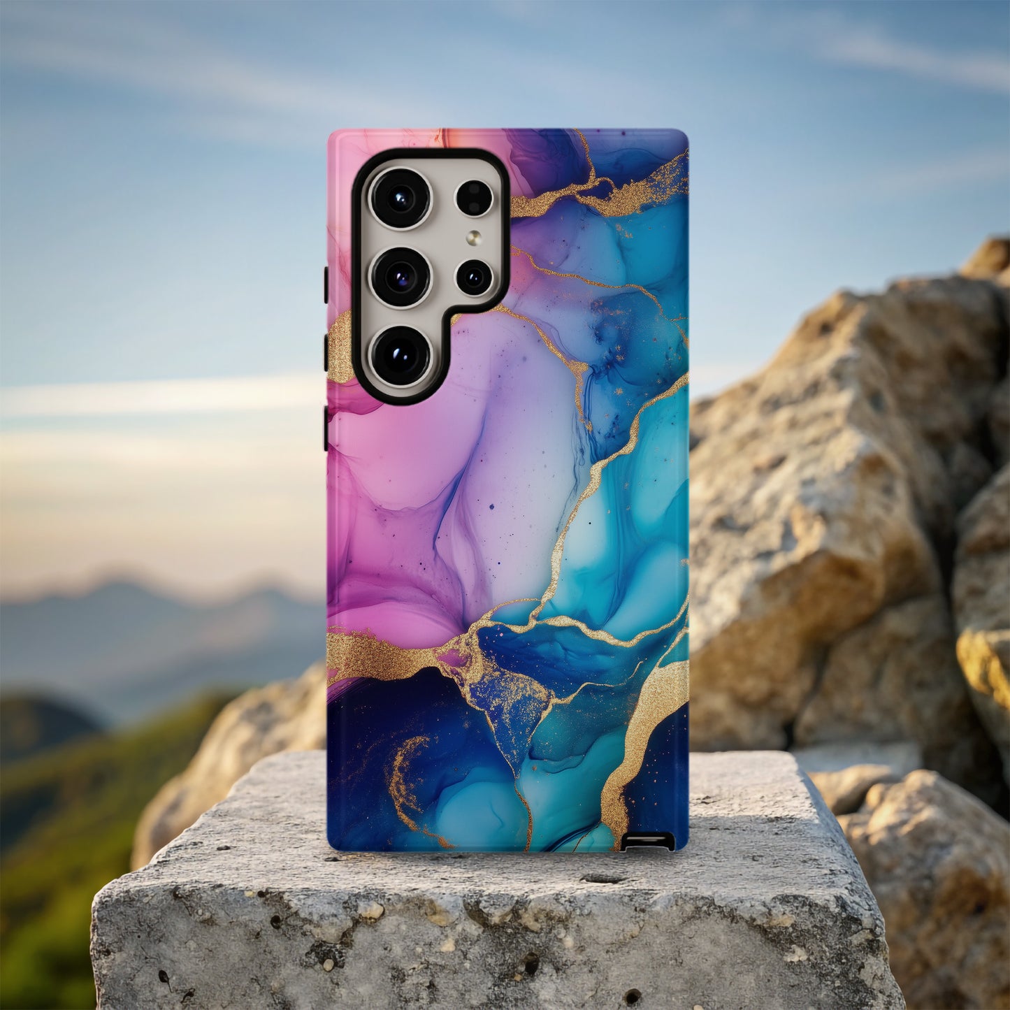 Aurora Marble Phone Case – Radiant Jewel Swirls