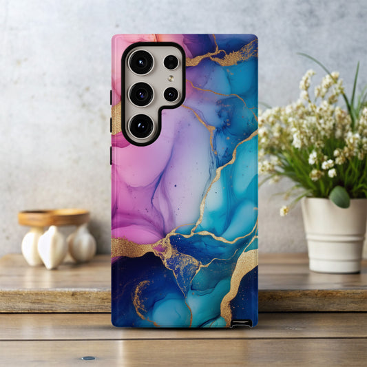 Aurora Marble Phone Case – Radiant Jewel Swirls