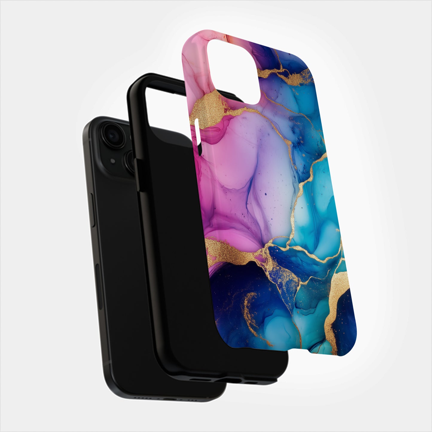 Aurora Marble Phone Case – Radiant Jewel Swirls