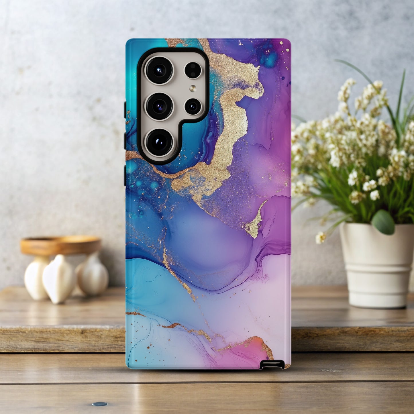 Celestial Drift Phone Case – Ocean Bloom Marble