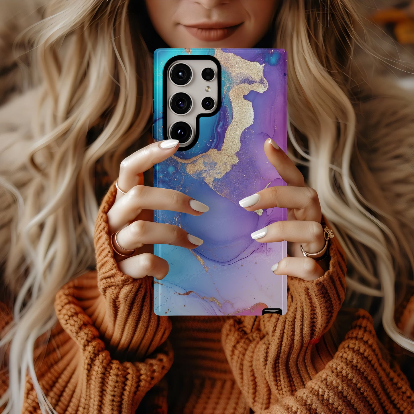 Celestial Drift Phone Case – Ocean Bloom Marble