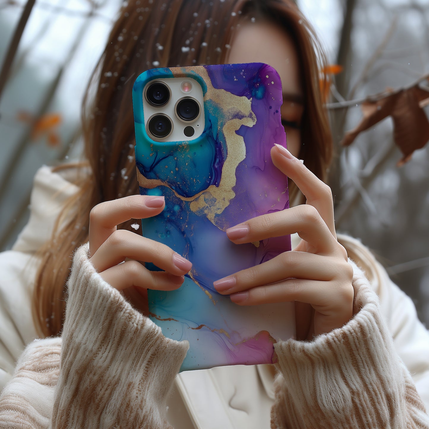 Celestial Drift Phone Case – Ocean Bloom Marble