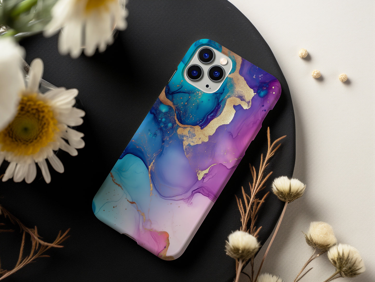 Celestial Drift Phone Case – Ocean Bloom Marble