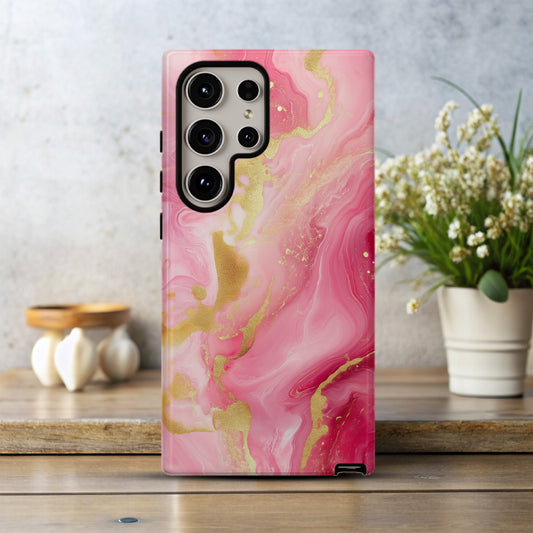 Rosé Luxe Phone Case – Blush Gold Marble Elegance