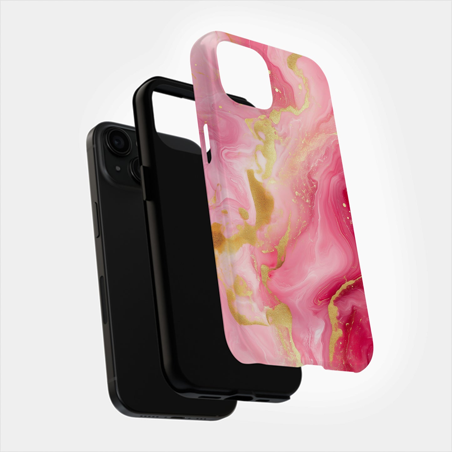 Rosé Luxe Phone Case – Blush Gold Marble Elegance
