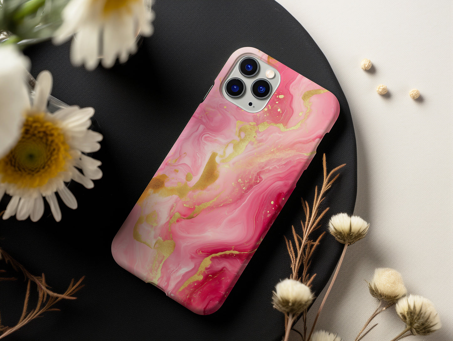 Rosé Luxe Phone Case – Blush Gold Marble Elegance