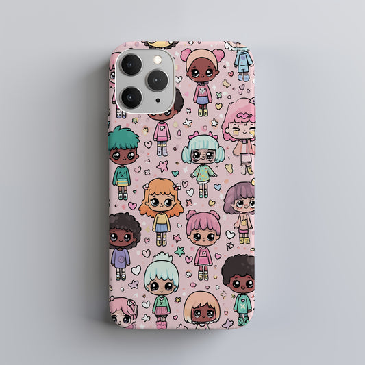 Pastel Pals Parade – Chibi Character Phone Case