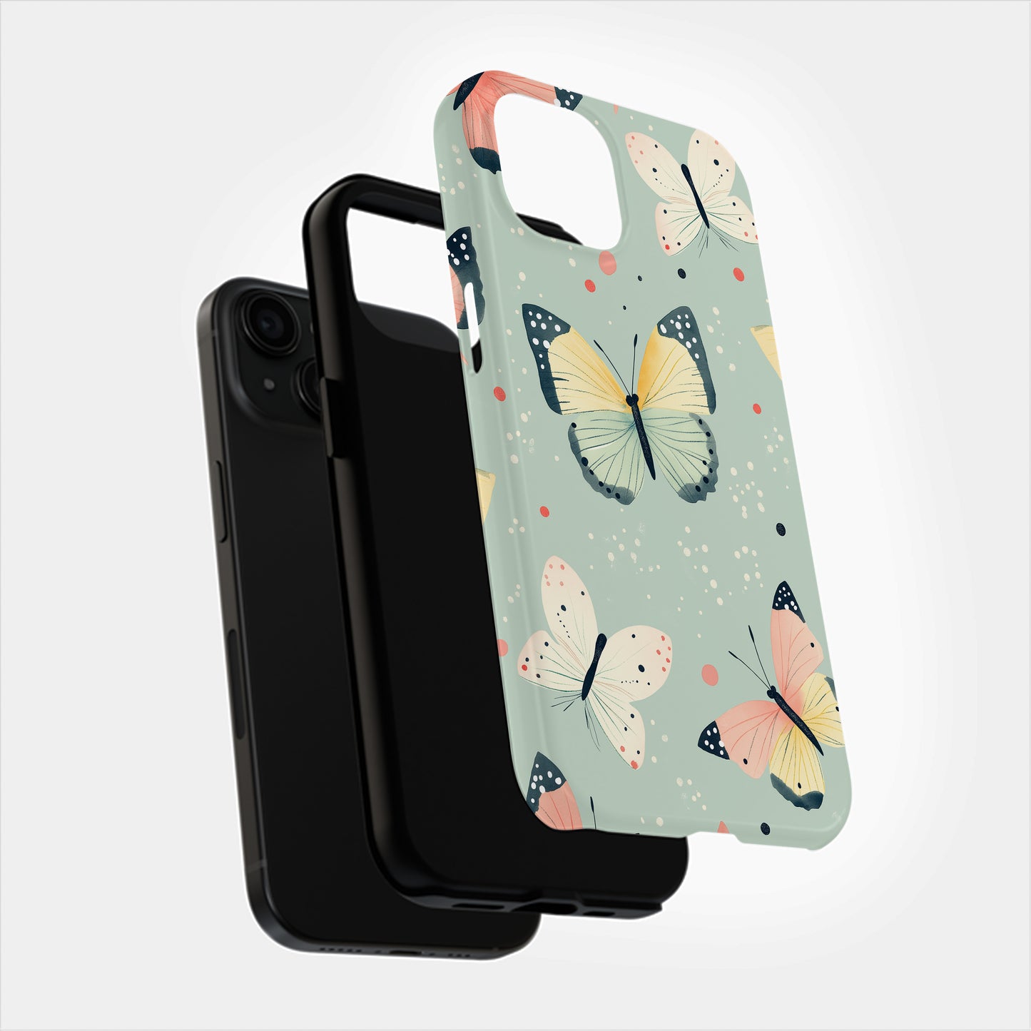 Mint Whimsy – Pastel Butterfly Phone Case