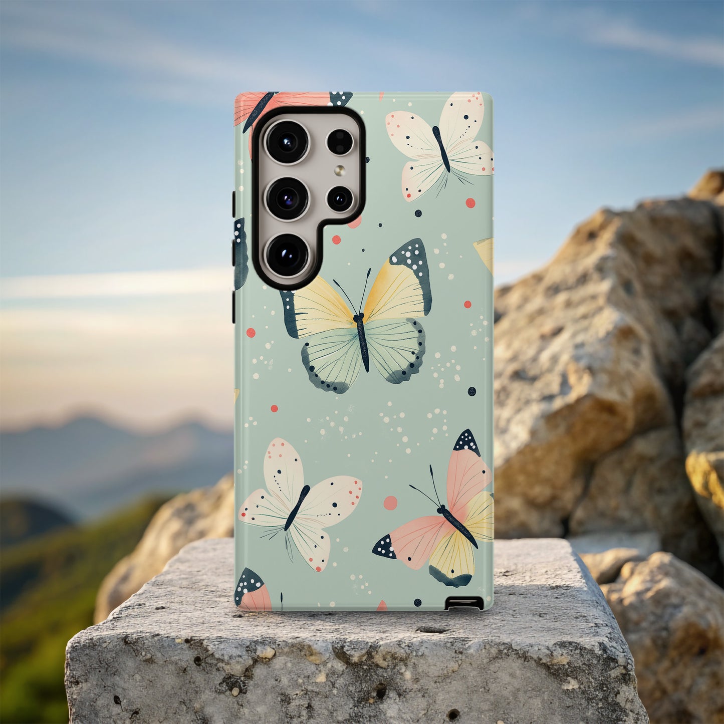 Mint Whimsy – Pastel Butterfly Phone Case