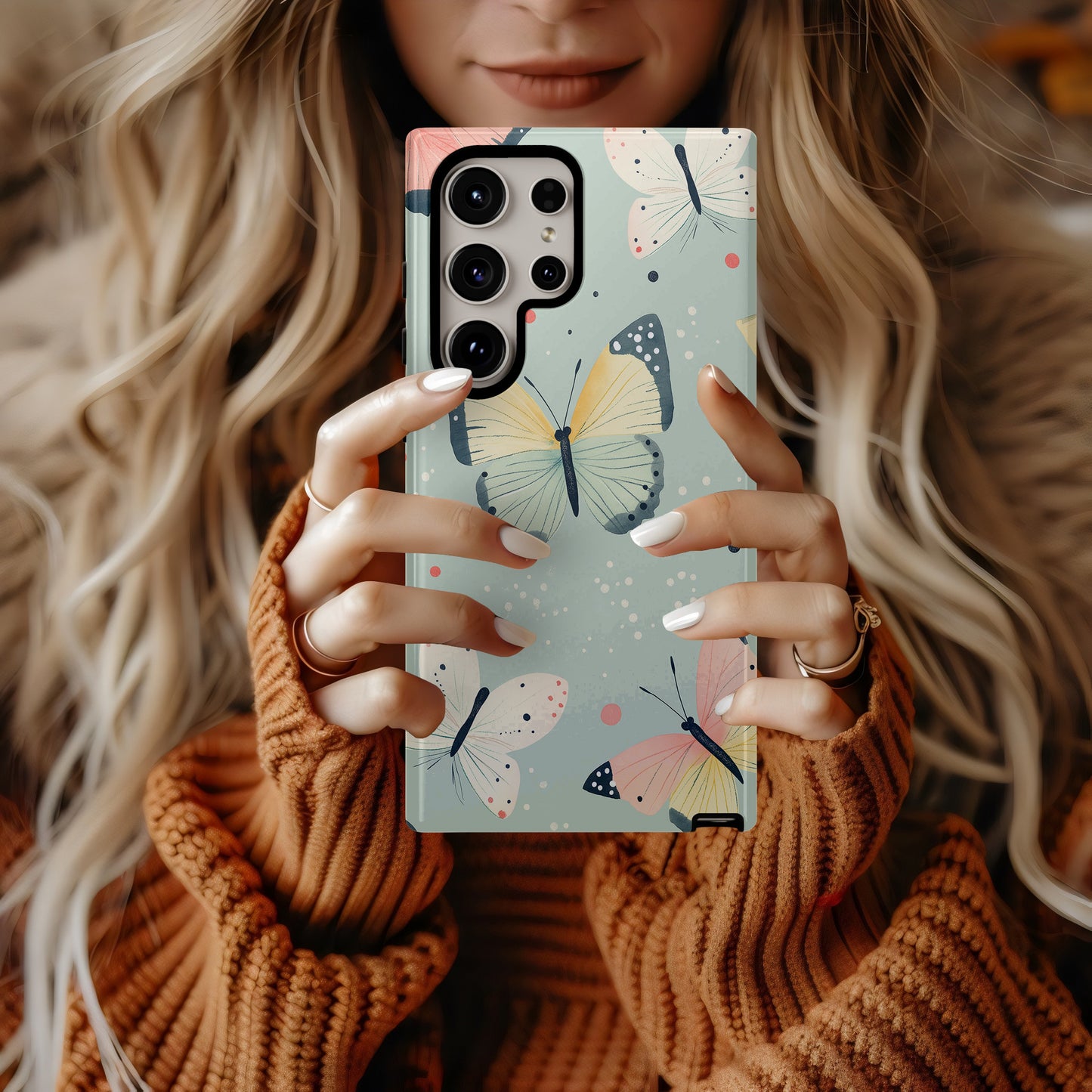 Mint Whimsy – Pastel Butterfly Phone Case