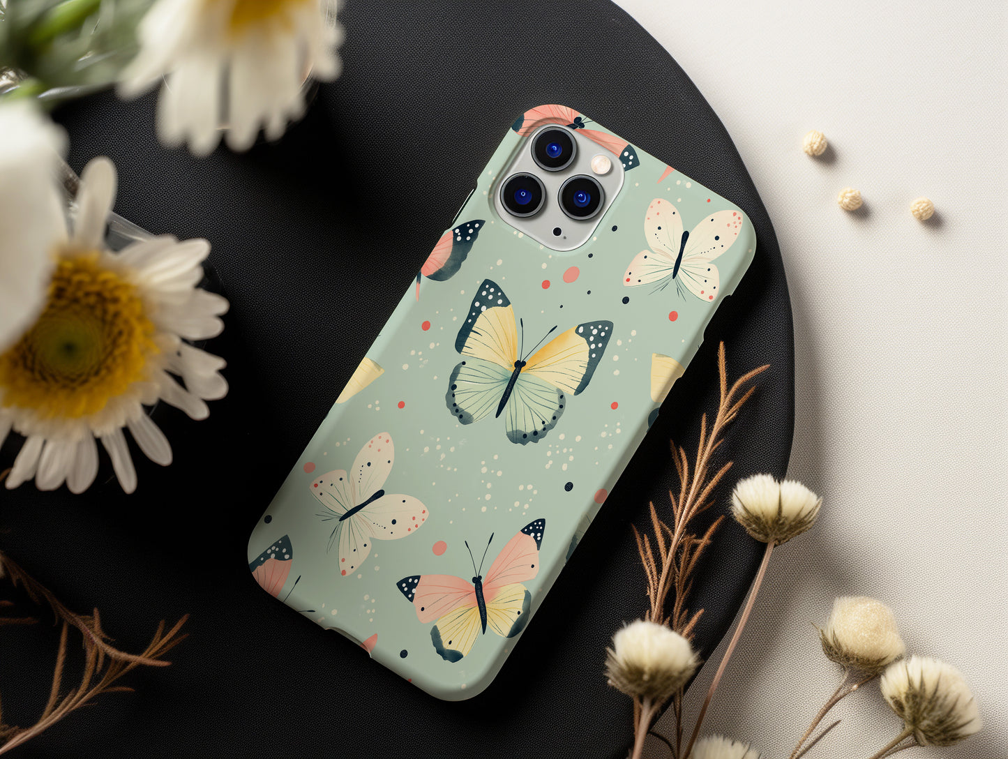Mint Whimsy – Pastel Butterfly Phone Case