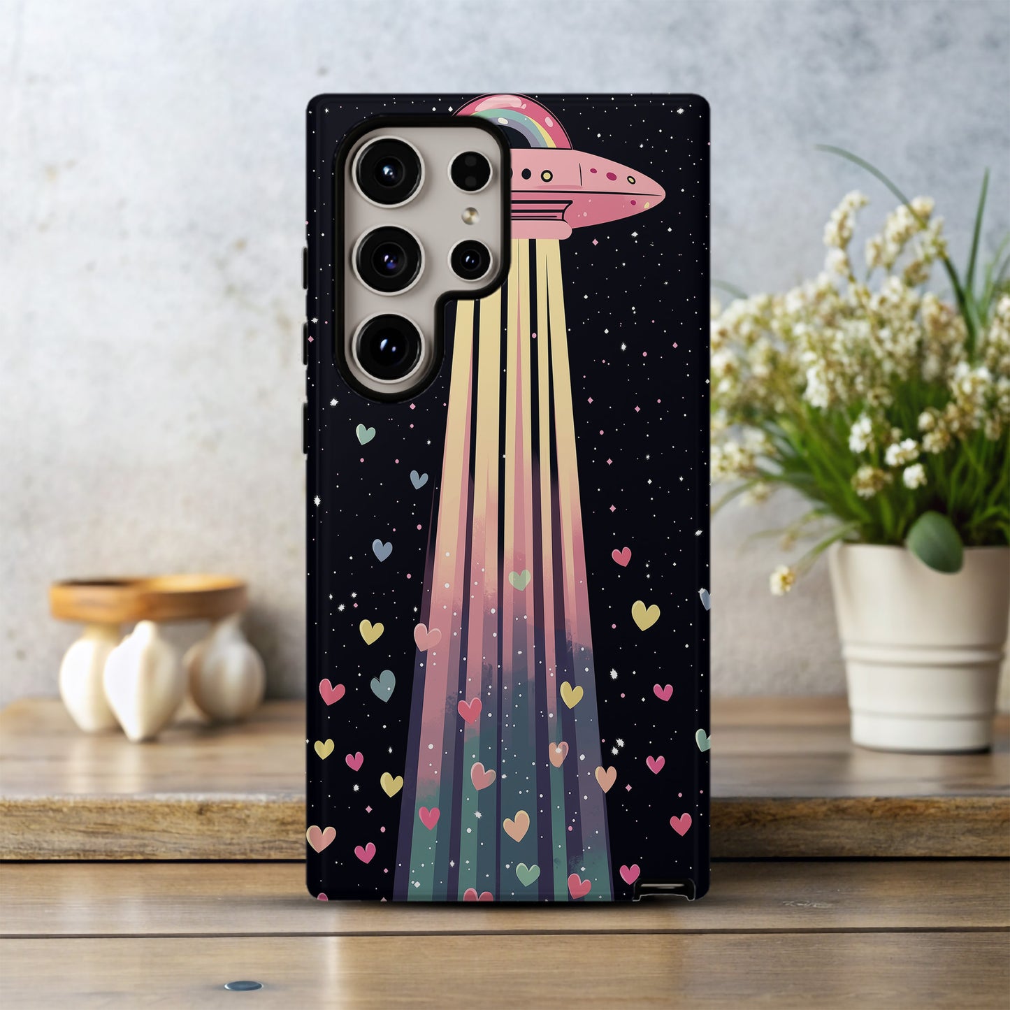Galactic Lovebeam – Pastel UFO Phone Case