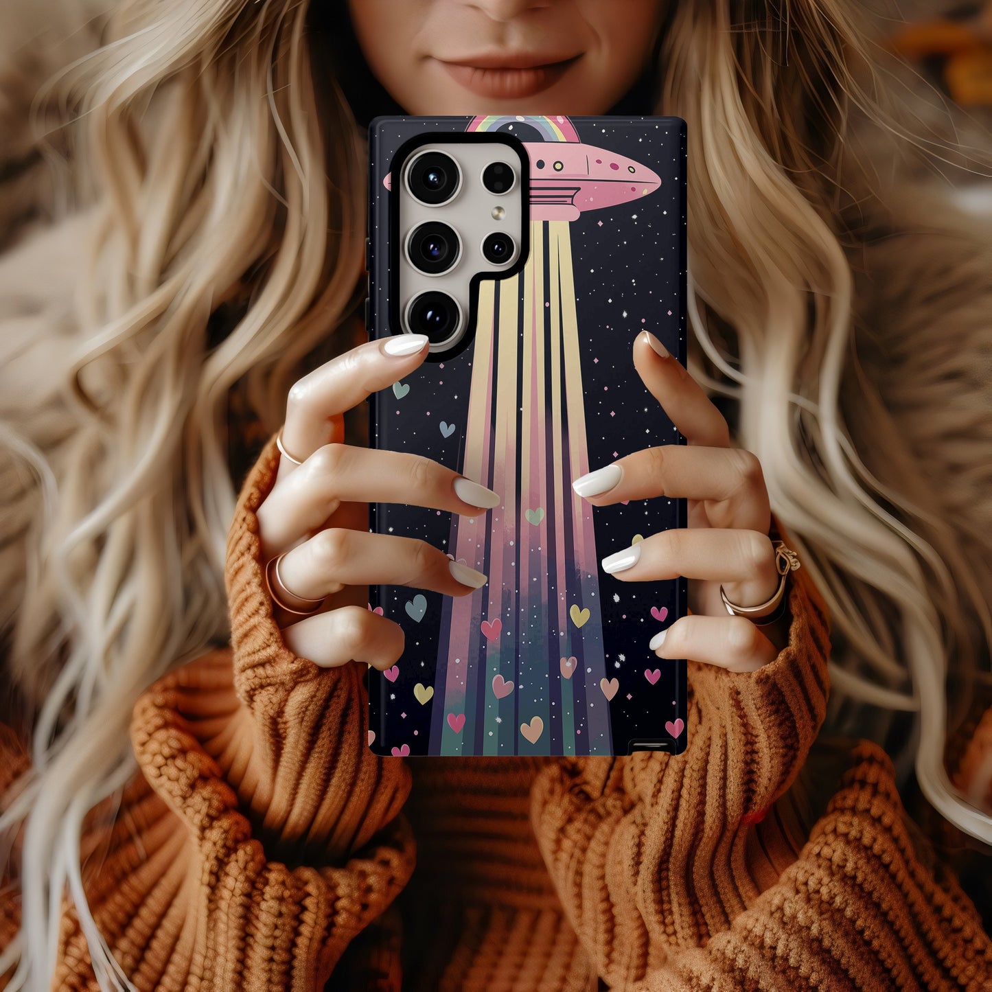 Galactic Lovebeam – Pastel UFO Phone Case