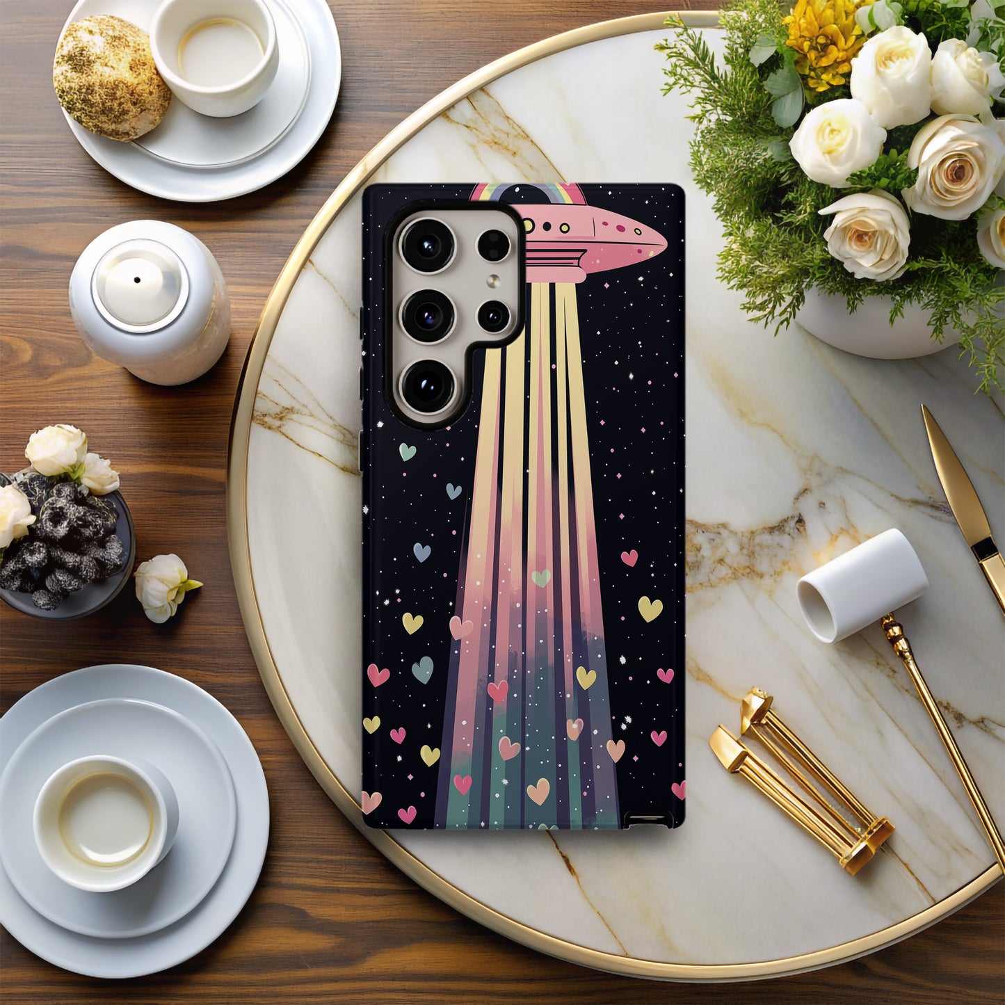 Galactic Lovebeam – Pastel UFO Phone Case