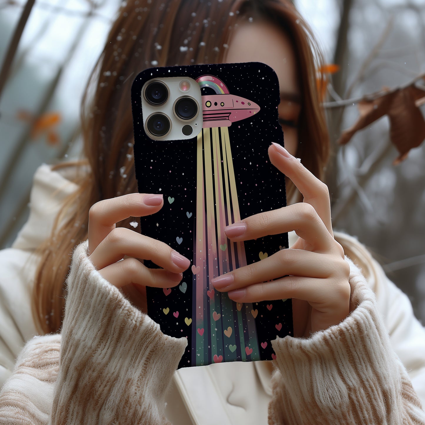 Galactic Lovebeam – Pastel UFO Phone Case