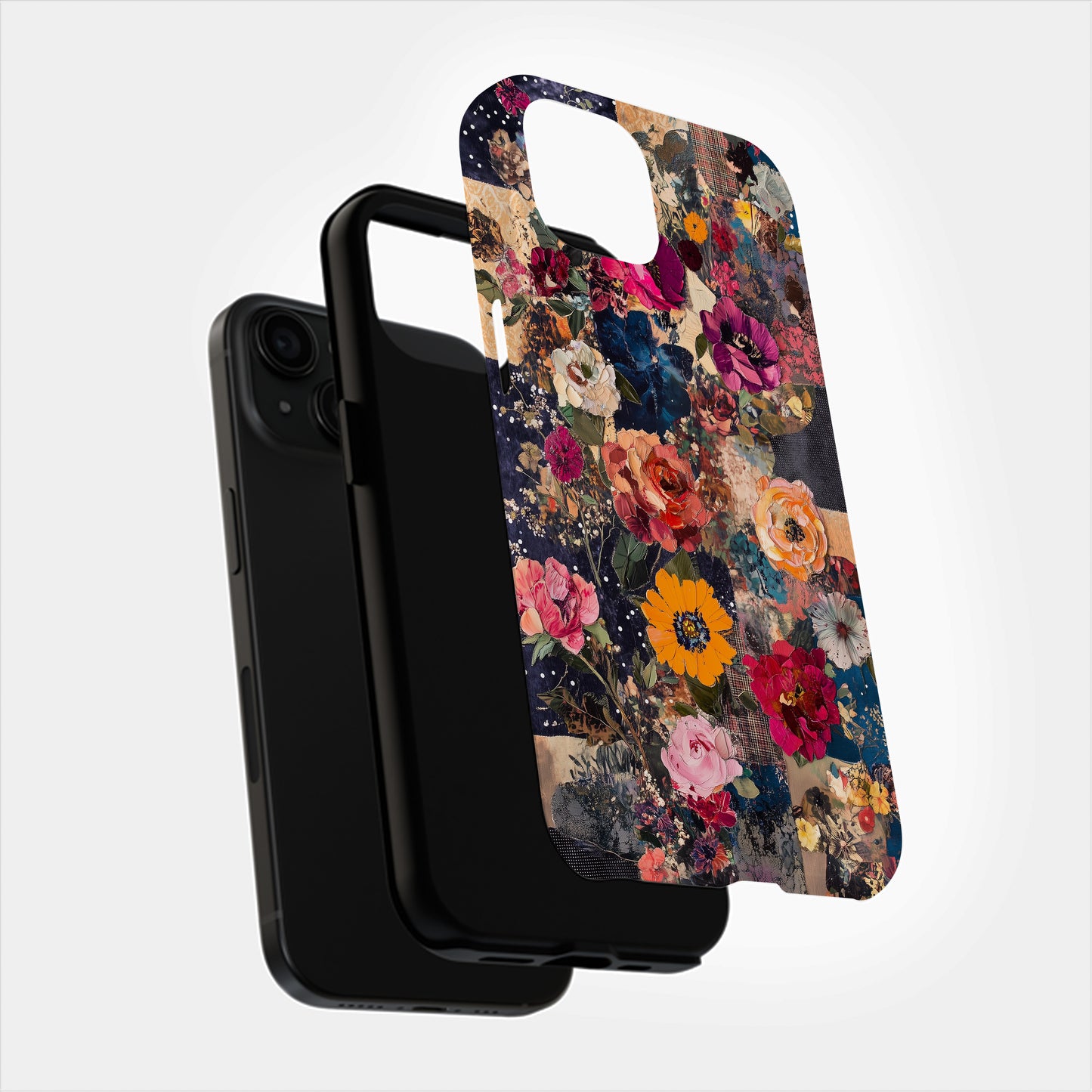 Boho Bloom Collage – Vintage Floral Patchwork Phone Case